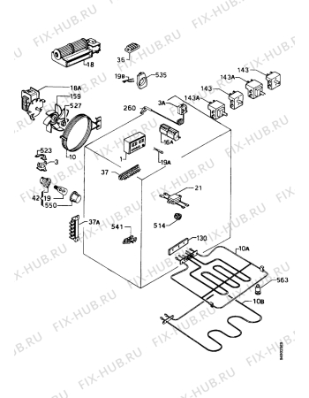 Взрыв-схема плиты (духовки) Zanussi ZHM761B - Схема узла Functional parts